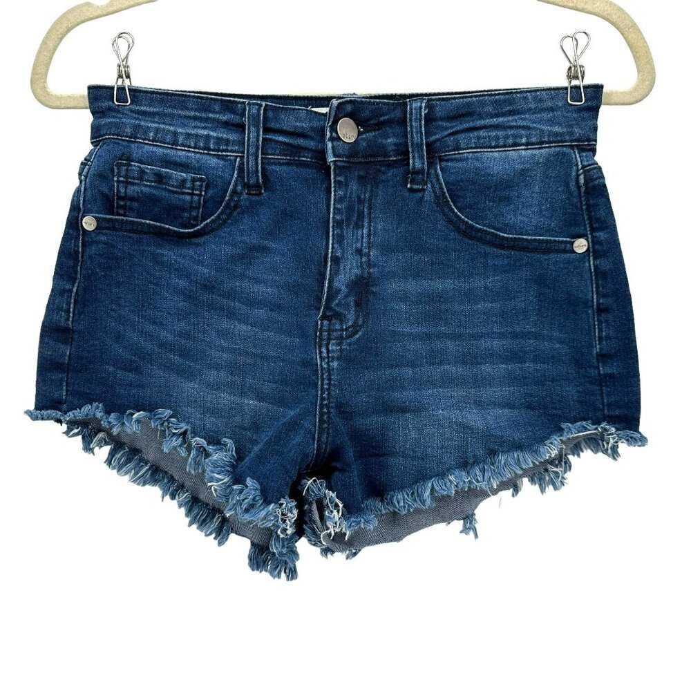 Nature Denim Distressed Cut-Off Fitted Denim Jean Shorts Womens Medium